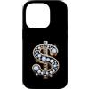 Golden Dollar Sign Diam0nds Luxury Curre Custodia per iPhone 14 Pro Oro Dollaro Segno Diam0nds Lusso Valuta Soldi