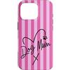 Animal Print Cute And Fun Custodia per iPhone 16 Pro Rosa Candy Stripe Cute Dog Mum