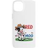 Red White and Moo Festive Fun for All Ju Custodia per iPhone 14 Plus Design patriottico rosso bianco e moo per il 4 luglio 250 anni