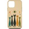 Retro Atomic Cosmic Cat Mid Century Custodia per iPhone 12 mini Mystic Cats Celestial Eye Moon Feline