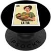 Funny Mexican Designs for Family Funny Mexican Design for Aunt - La Tia Vegana PopSockets PopGrip Adesivo