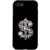 Golden Dollar Sign Diam0nds Luxury Curre Custodia per iPhone SE (2020) / 7/8 Oro Dollaro Segno Diam0nds Lusso Valuta Soldi