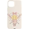 Softball Girls Outfits with Drip Style Custodia per iPhone 15 Plus Softball Cuore Bow Bats Guanto Cherry Pastel Player