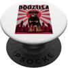 Rottweiler Puppy Lover PS Divertente retrò giapponese Dogzilla Rottweiler amante dei cani PopSockets PopGrip Adesivo