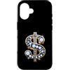 Golden Dollar Sign Diam0nds Luxury Curre Custodia per iPhone 16 Oro Dollaro Segno Diam0nds Lusso Valuta Soldi