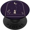 Midnight Moon Studio Luna Ragazza Boho Celeste Notte con Cielo Silhouette PopSockets PopGrip Adesivo