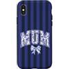 Animal Print Cute And Fun Custodia per iPhone X/XS Fiocco a righe blu navy Supercute Mum