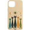 Retro Atomic Cosmic Cat Mid Century Custodia per iPhone 15 Plus Mystic Cats Celestial Eye Moon Feline