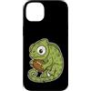 rugby chameleon mascot cute rugby oval b Custodia per iPhone 14 Plus Rugby Camaleonte Con Palla
