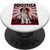Saint Bernard Puppy Lover PS Divertente retrò giapponese Dogzilla San Bernardo amante dei cani PopSockets PopGrip Adesivo