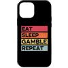 Funny Casino Gambling Poker Slot Machine Custodia per iPhone 12 mini Retro mangia il poker divertente di gioco del casinò di ripetizione di gioco di sonno