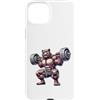 Bear Lifting Barbell Workout Fitness Str Custodia per iPhone 15 Plus Orso con bilanciere Fitness Training Muscle Building
