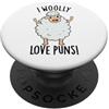 Punny Bone I Wooly Love Giochi di parole Divertenti Pun di pecora PopSockets PopGrip Adesivo