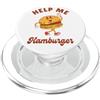 Help Hamburger Retro Style Burger Sarcas Hamburger Aiutami Retro Sarcastico PopSockets PopGrip per MagSafe