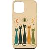 Retro Atomic Cosmic Cat Mid Century Custodia per iPhone 12/12 Pro Mystic Cats Celestial Eye Moon Feline