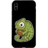 rugby chameleon mascot cute rugby oval b Custodia per iPhone XS Max Rugby Camaleonte Con Palla