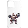 Bear Lifting Barbell Workout Fitness Str Custodia per iPhone 16 Pro Max Orso con bilanciere Fitness Training Muscle Building
