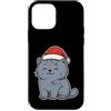 cat winter santa hat kitten snow wintert Custodia per iPhone 12 mini Simpatico gatto invernale con cappello da Babbo Natale