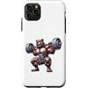 Bear Lifting Barbell Workout Fitness Str Custodia per iPhone 11 Pro Max Orso con bilanciere Fitness Training Muscle Building
