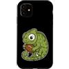 rugby chameleon mascot cute rugby oval b Custodia per iPhone 11 Rugby Camaleonte Con Palla