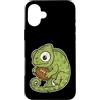 rugby chameleon mascot cute rugby oval b Custodia per iPhone 16 Plus Rugby Camaleonte Con Palla