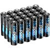 Mupoer Batterie ricaricabili AA 24 count,Batteria al litio A 1,5 V 3000 mWh,Doppia batteria ricaricabile A, Pilas Recargables AA, Li Ion Due batterie A per Blink Xbox Lunga Durata Blu