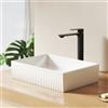 EMKE Lavabo da appoggio rettangolare, 45,0 x 32,0 x 11,0 cm, in ceramica, per WC degli ospiti e bagno, senza foro per rubinetto, bianco (angolo destro)
