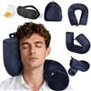 BAVATEE Cuscino da Viaggio Aereo, Cuscino Viaggio Memory Foam Regolabile, trasformabile in Cuscino per Dormire in Macchina con supporto testa completo. Adatto aerei/treni/auto/uffici
