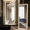 NEUWEABY Specchio a figura intera a LED 160 x 50,8 cm, specchio rettangolare grande corpo per camera da letto soggiorno appeso o appoggiato alla parete telaio in lega di alluminio