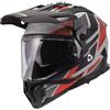 LS2 Casco MX702 PIONEER 2 BLOCK Grigio Rosso LS2