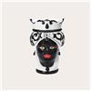 KeyHome Store Vaso Testa di Moro Piccolo in Ceramica Nera h. 20 cm