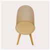 KeyHome Store Set di 2 Sedie in Ecopelle Beige con Gambe in Legno