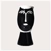 KeyHome Store Vaso Testa Moderno in Ceramica Bianco e Nero