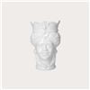 KeyHome Store Vaso Testa di Moro Uomo in Ceramica Bianca H.20