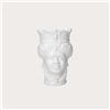 KeyHome Store Vaso Testa di Moro Donna in Ceramica Bianca H.20