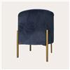 KeyHome Store Pouf Rotondo Blu in Velluto