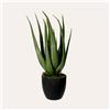KeyHome Store Pianta Artificiale Aloe Vera Alta 66 cm con Vaso