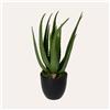KeyHome Store Pianta Artificiale Aloe Vera Alta 40 cm con Vaso