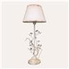 KeyHome Store Lampada da Tavolo in Ferro Bianco con Fiori