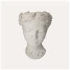 KeyHome Store Testa Decorativa Porta Piante in Resina Bianca H. 35 cm
