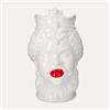 KeyHome Store Vaso Testa di Moro Uomo in Ceramica Bianco Lucido