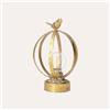 KeyHome Store Lampada da Tavolo in Metallo Oro con Decorazione Uccellino in Ottone