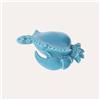 KeyHome Store Statuina Granchio in Ceramica Azzurra Finitura Lucida