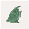 KeyHome Store Statuina di Pesce in Ceramica Verde Lucido