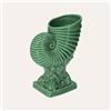 KeyHome Store Vaso Nautilus in Ceramica Verde Lucido