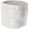 KeyHome Store Vaso Bocca in Ceramica Bianca Opaca