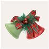 KeyHome Store Coppia di Campane Rosse e Verdi con Fiocco Scozzese
