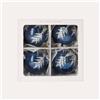 KeyHome Store Set di 4 Palline in Vetro Blu con Dettagli Argento