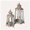 KeyHome Store Set 2 Lanterne con Vetri in Ferro Grigio H. 45 cm