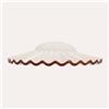 KeyHome Store Paralume in Ceramica Ondulato Bianco con Bordo Marrone Ø 39 cm